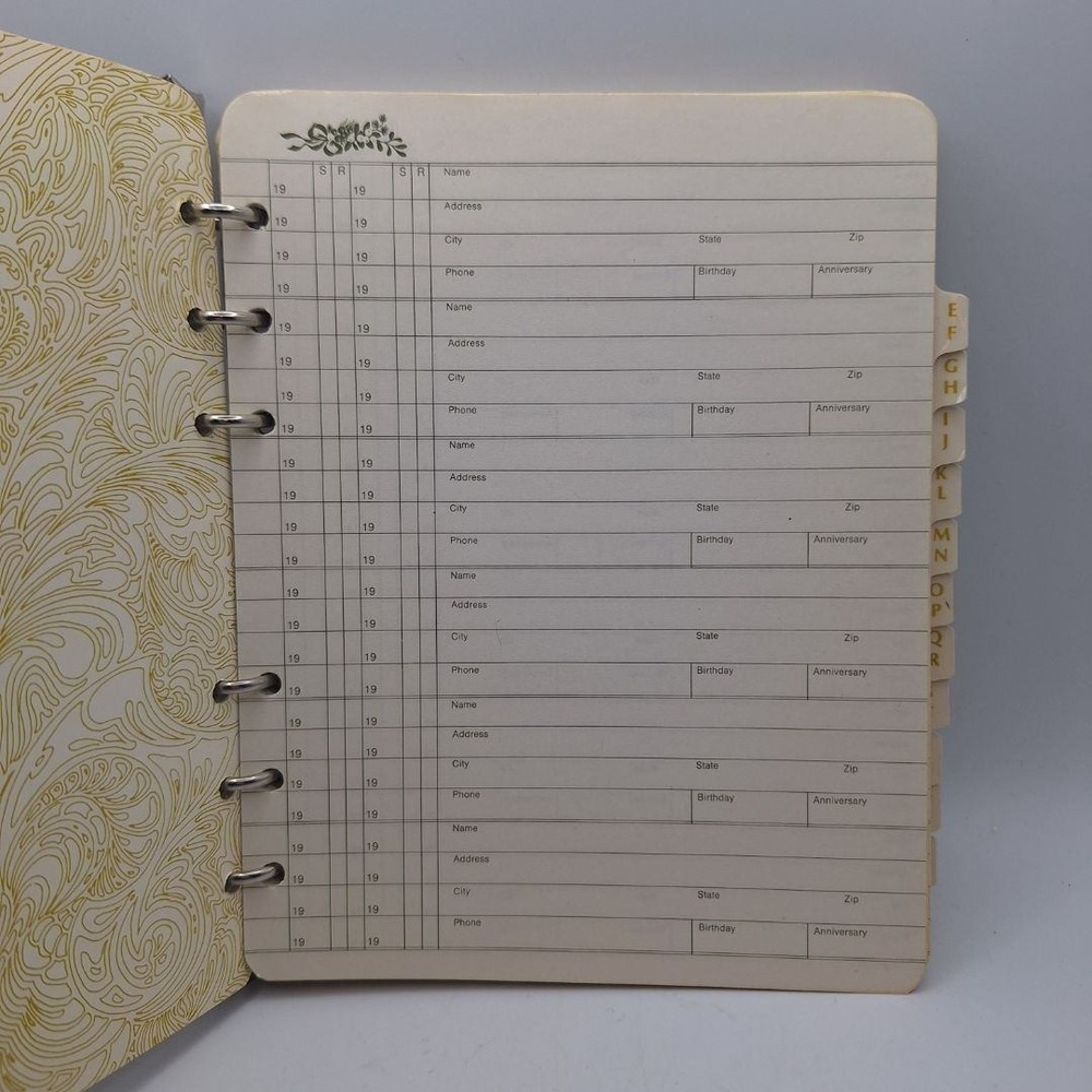 Vintage CR Gibson Address Book Organizer Grid Pattern Broken Cover Binding - Picture 10 of 12
